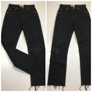 Agolde Black Distressed Women Jeans